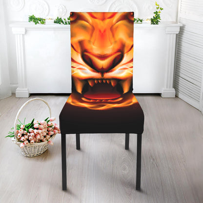 Flame Tiger Print Dining Chair Slipcover