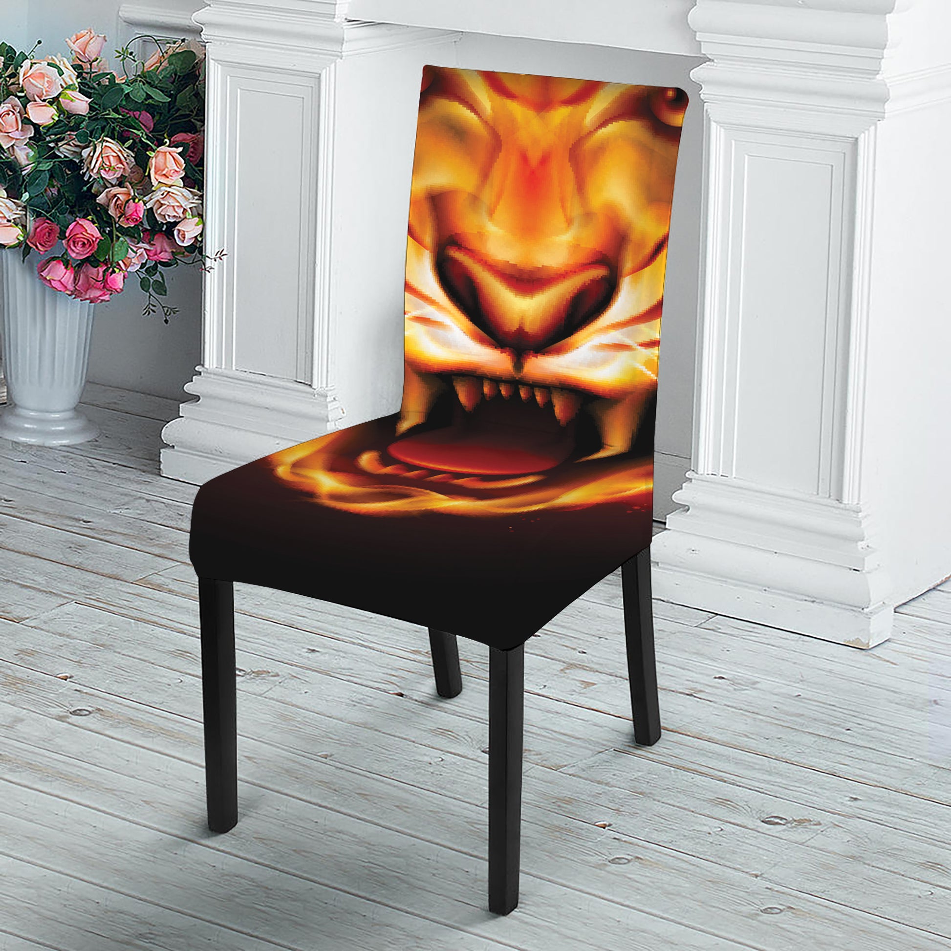 Flame Tiger Print Dining Chair Slipcover