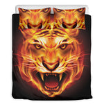 Flame Tiger Print Duvet Cover Bedding Set