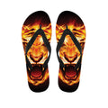 Flame Tiger Print Flip Flops