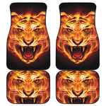 Flame Tiger Print Front and Back Car Floor Mats