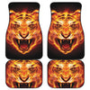 Flame Tiger Print Front and Back Car Floor Mats