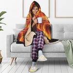 Flame Tiger Print Hooded Blanket