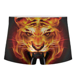 Flame Tiger Print Men's Boxer Briefs