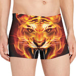 Flame Tiger Print Men's Boxer Briefs