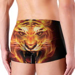 Flame Tiger Print Men's Boxer Briefs