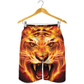 Flame Tiger Print Men's Shorts