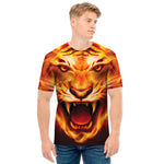 Flame Tiger Print Men's T-Shirt