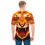 Flame Tiger Print Men's T-Shirt