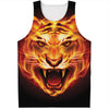 Flame Tiger Print Men's Tank Top