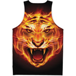 Flame Tiger Print Men's Tank Top