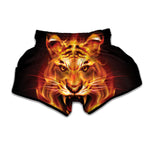 Flame Tiger Print Muay Thai Boxing Shorts