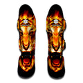 Flame Tiger Print Muay Thai Shin Guards