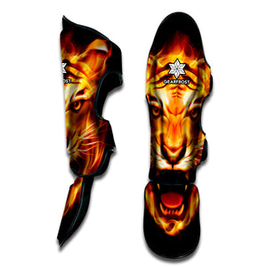 Flame Tiger Print Muay Thai Shin Guard