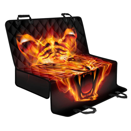 Flame Tiger Print Pet Car Back Seat Cover