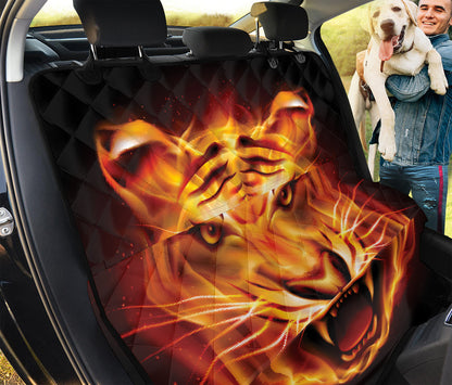 Flame Tiger Print Pet Car Back Seat Cover