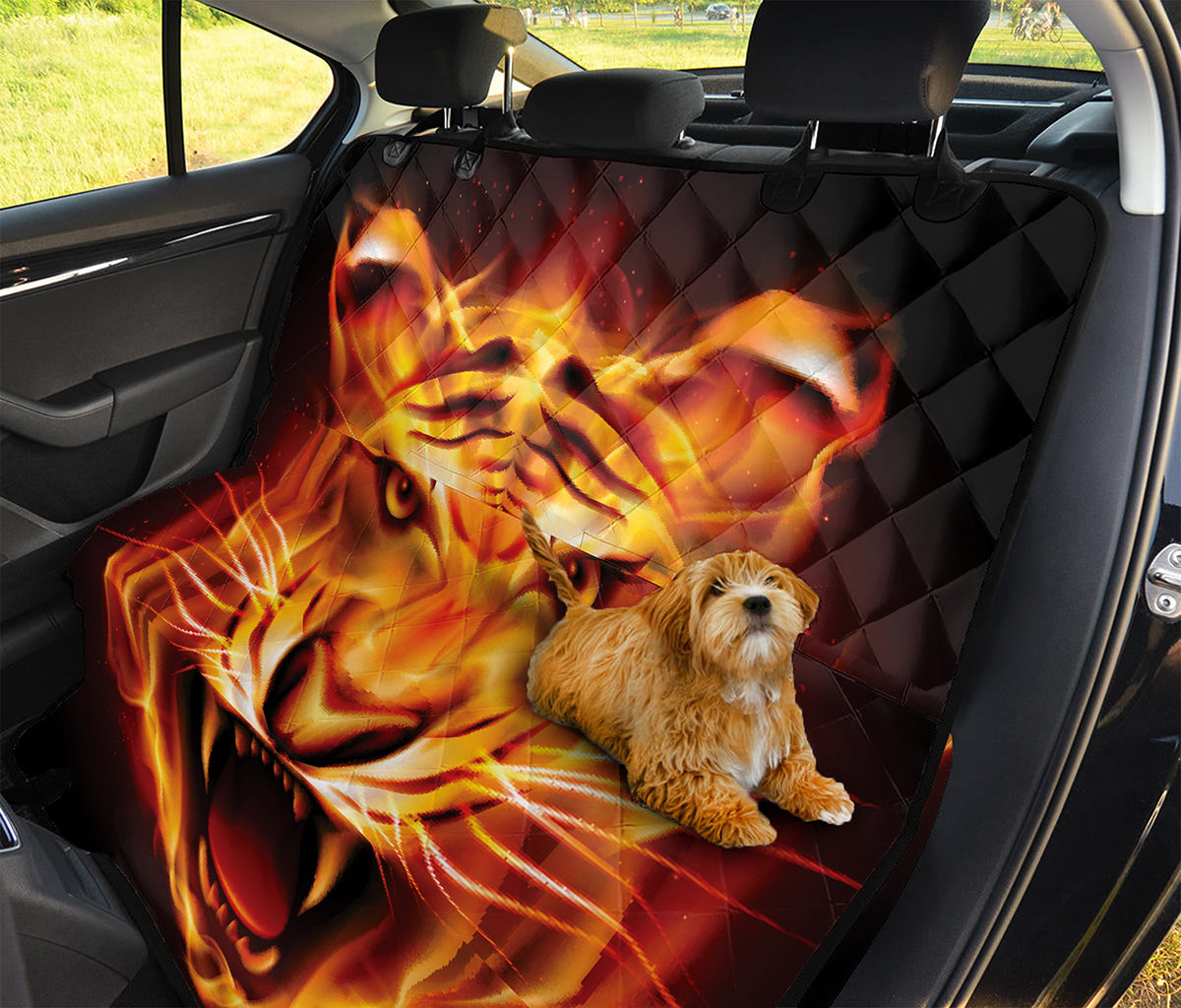 Flame Tiger Print Pet Car Back Seat Cover