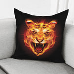 Flame Tiger Print Pillow Cover
