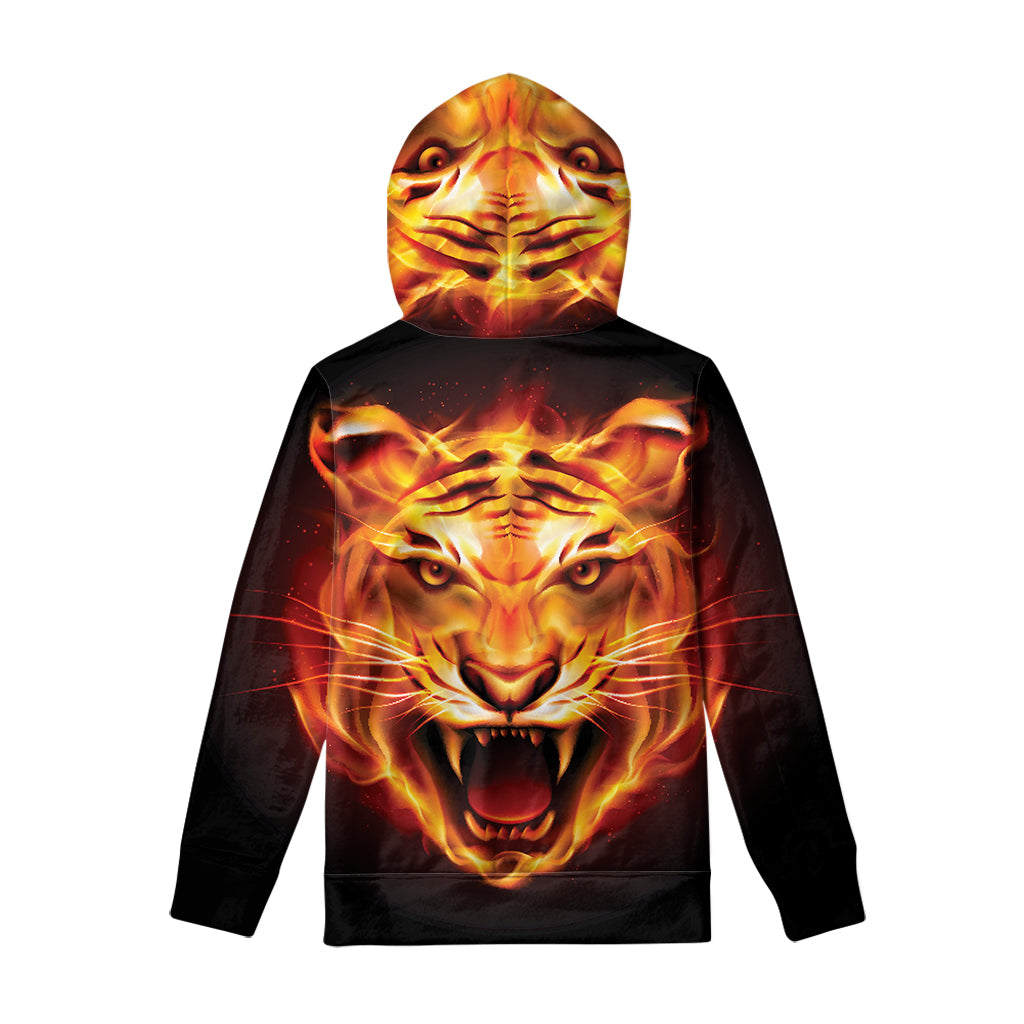 Flame Tiger Print Pullover Hoodie