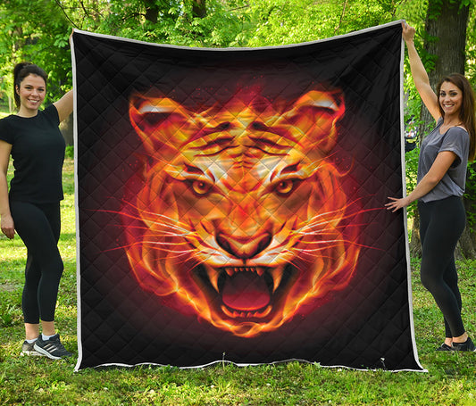 Flame Tiger Print Quilt