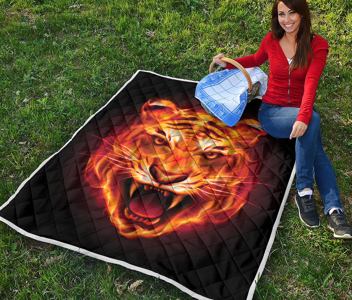 Flame Tiger Print Quilt