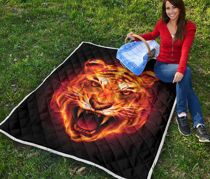 Flame Tiger Print Quilt