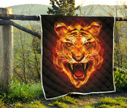 Flame Tiger Print Quilt