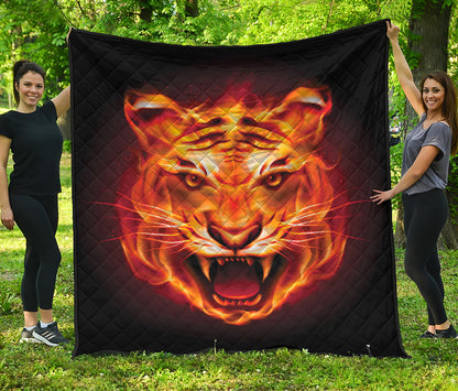 Flame Tiger Print Quilt