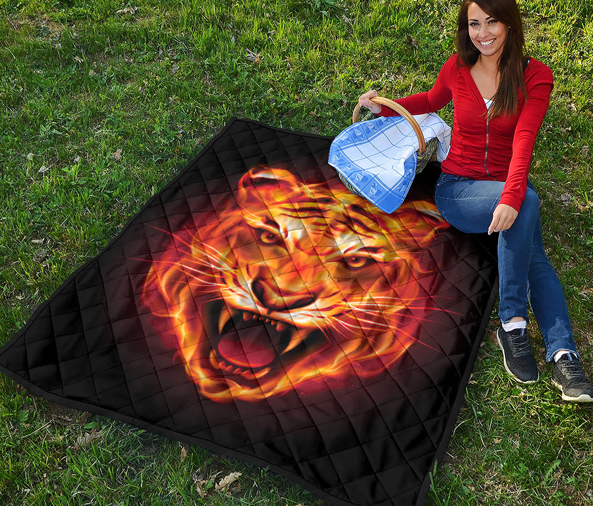 Flame Tiger Print Quilt