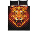 Flame Tiger Print Quilt Bed Set