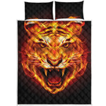 Flame Tiger Print Quilt Bed Set