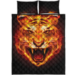 Flame Tiger Print Quilt Bed Set