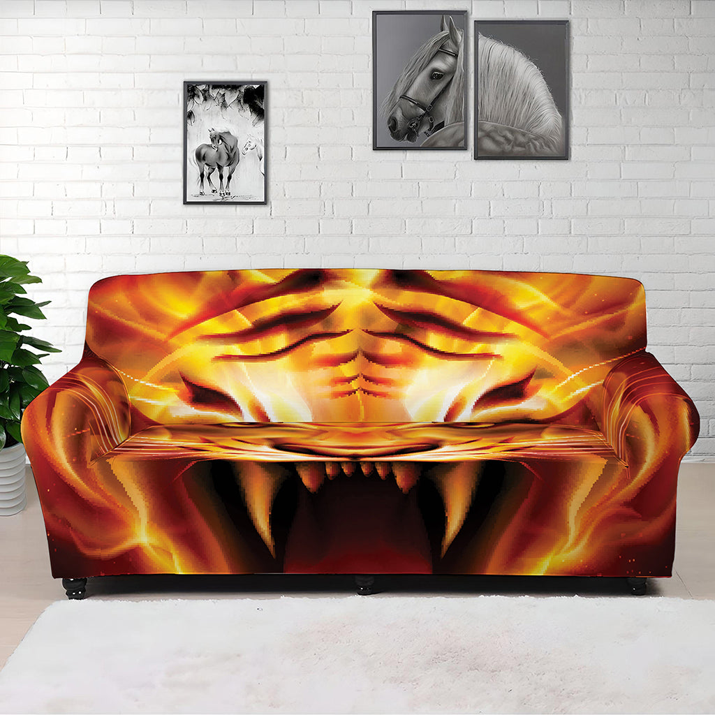 Flame Tiger Print Sofa Cover