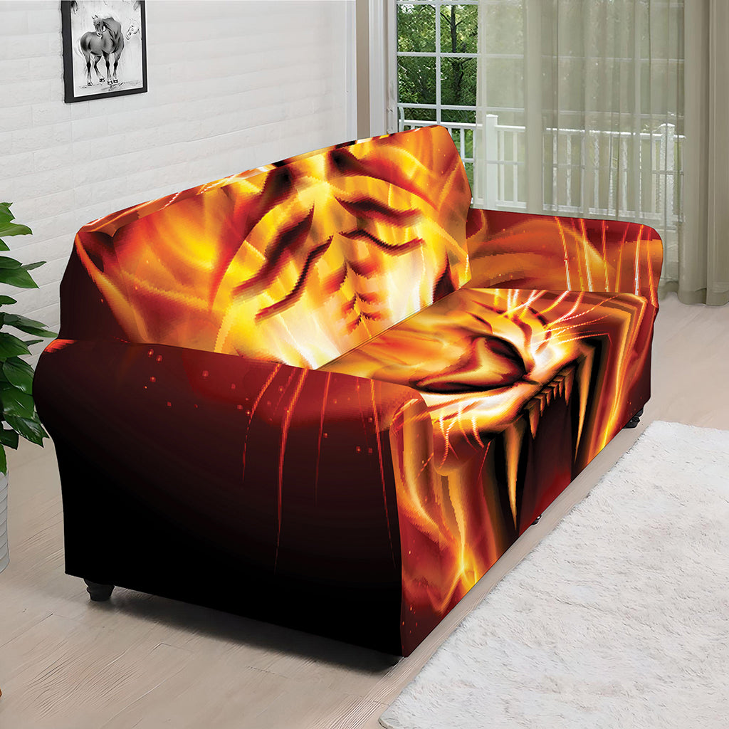 Flame Tiger Print Sofa Cover