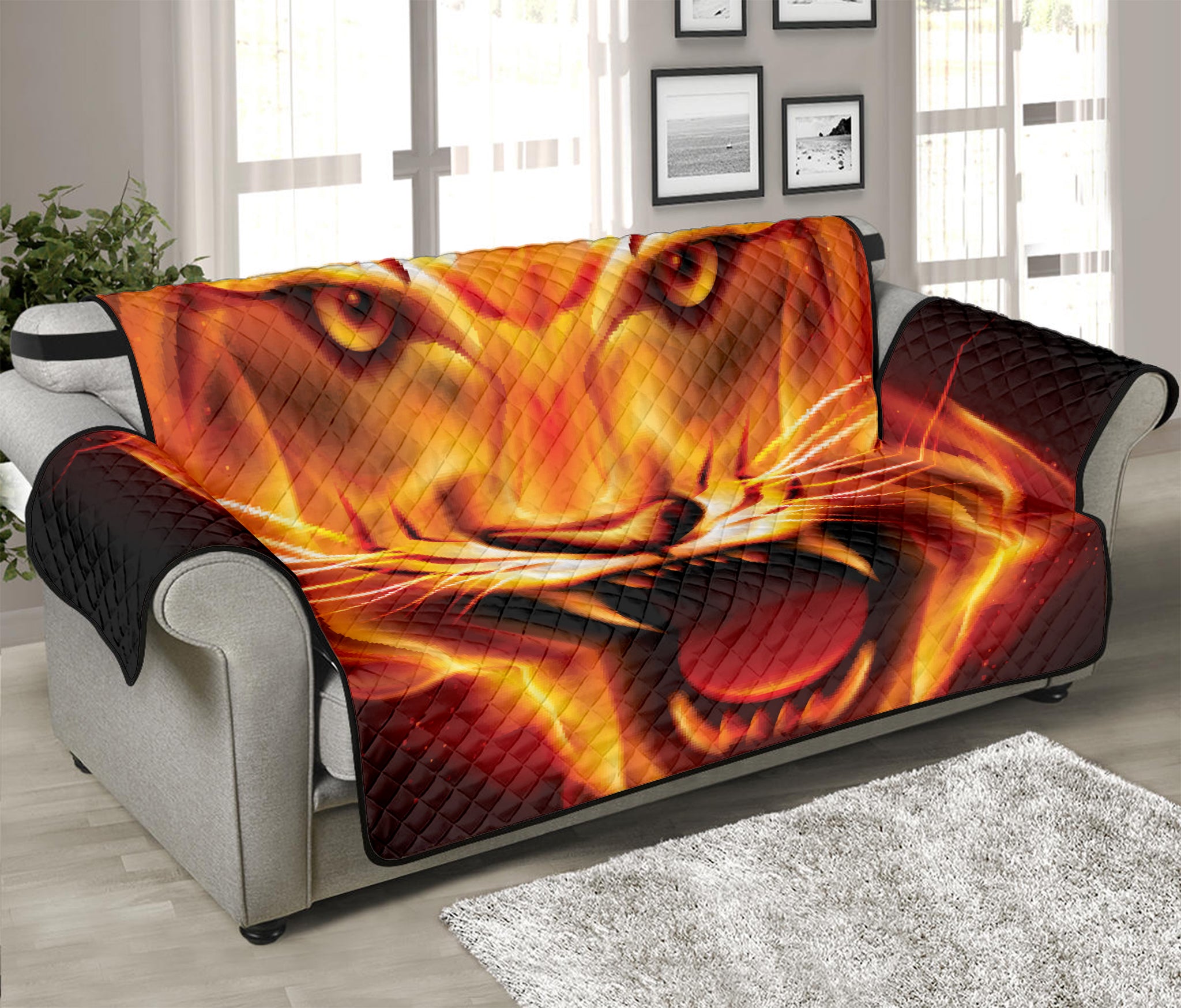 Flame Tiger Print Sofa Protector