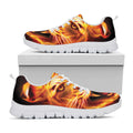 Flame Tiger Print White Running Shoes