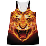 Flame Tiger Print Women's Racerback Tank Top