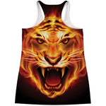Flame Tiger Print Women's Racerback Tank Top