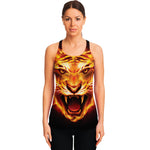 Flame Tiger Print Women's Racerback Tank Top