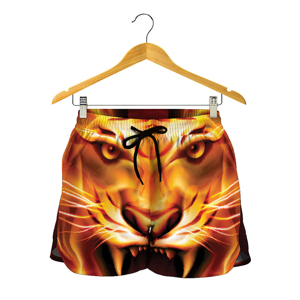 Flame Tiger Print Women's Shorts