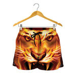 Flame Tiger Print Women's Shorts
