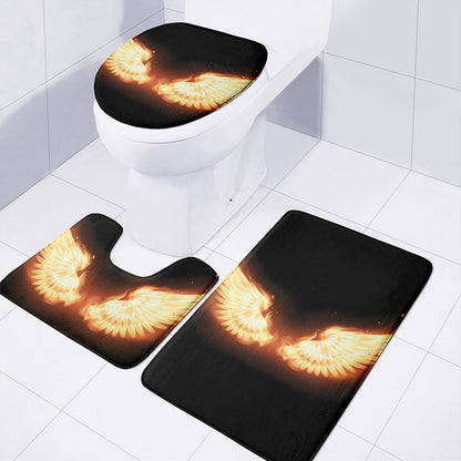 Flame Wings Print 3 Piece Bath Mat Set