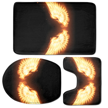 Flame Wings Print 3 Piece Bath Mat Set