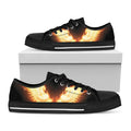 Flame Wings Print Black Low Top Sneakers