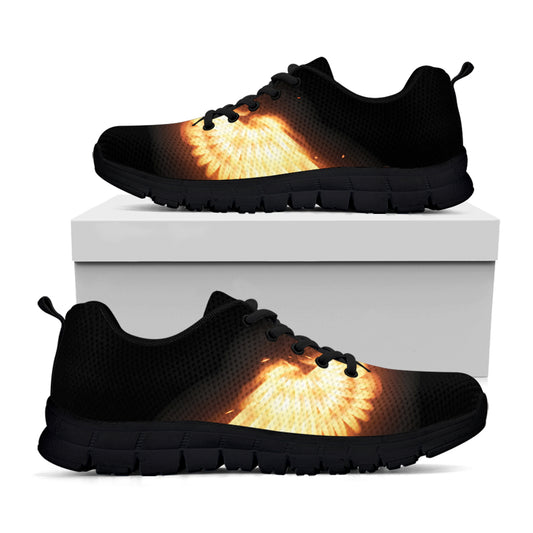 Flame Wings Print Black Sneakers