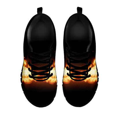 Flame Wings Print Black Sneakers