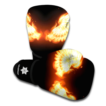 Flame Wings Print Boxing Gloves