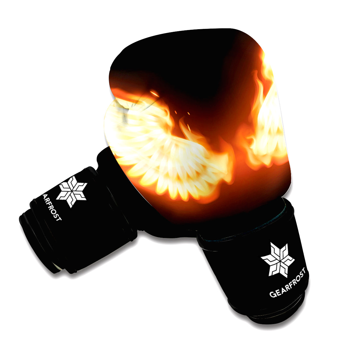 Flame Wings Print Boxing Gloves