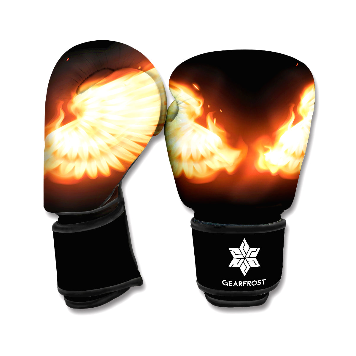 Flame Wings Print Boxing Gloves