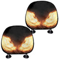 Flame Wings Print Car Headrest Covers